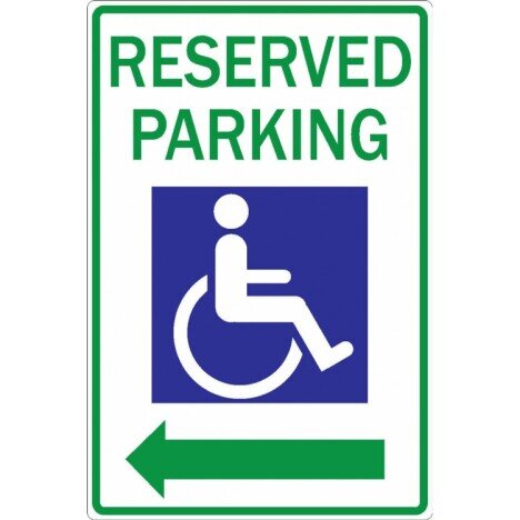 Reserved Handicapped Parking Sign